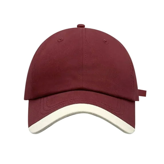 KALE Baseball Cap Color Block Sporty Solid Color Red