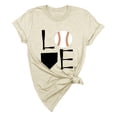 thumbnail image 1 of KALE Baseball Shirt for Women Print Loose T Short Sleeve Top Short Sleeve Blouses Beige, 1 of 4