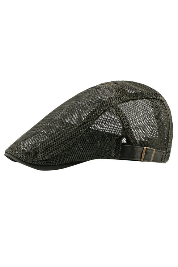 Beret Mesh Ivy Cabbie Breathable Retro Solid Color Army Green