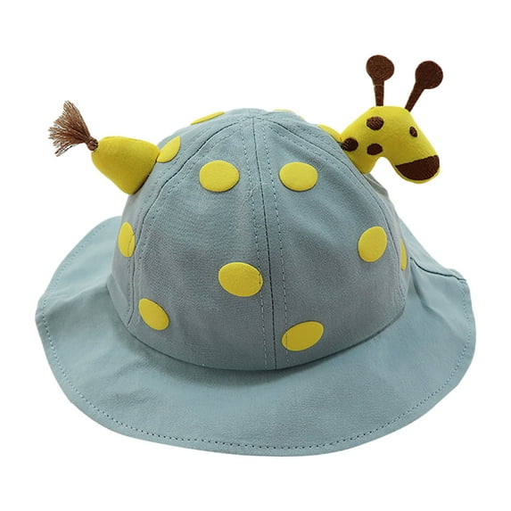 KALE Bucket Hat Animal Print Kids Outdoor Fun Solid Color Light blue