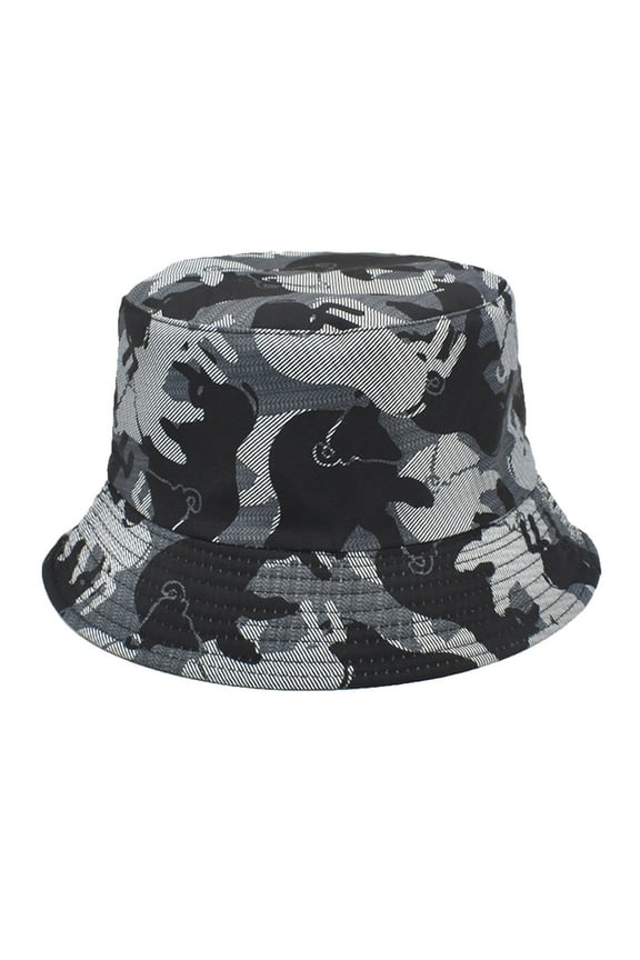 Bucket Hat Camouflage Print Tactical Outdoor Shield Black