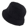 thumbnail image 1 of KALE Bucket Hat Faux Wool Winter Warm Retro Solid Color Black, 1 of 4