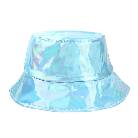 KALE Bucket Hat Laser Gradient Waterproof Outdoor Solid Color Light Blue