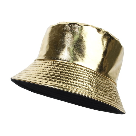 KALE Bucket Hat Leather Reversible Outdoor Shield Gold