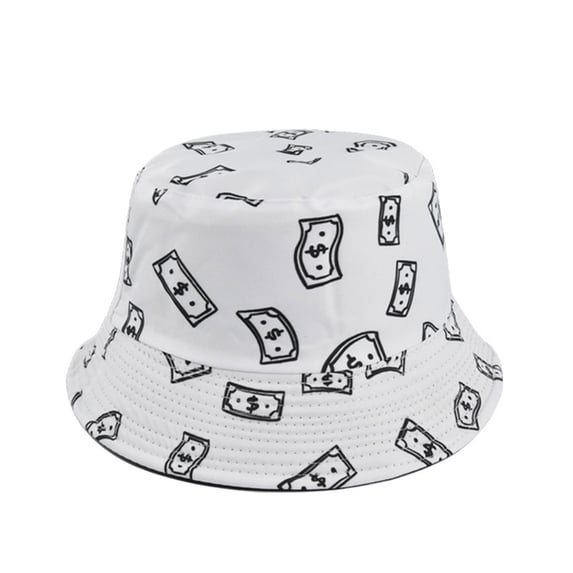 KALE Bucket Hat Trendy Lightweight Beach Shield Solid Color White