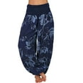 thumbnail image 1 of KALE Cotton Pants for Women Scrub Women's Hippie High Waist Loose Casual Wide Leg Plus Size Trousers Harem Women's Pants Navy, 1 of 4