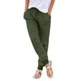 thumbnail image 1 of KALE Cotton Pants for Women Scrub Womens Elastic Waist Casual Trousers With Pockets Womens Pants Mint Green, 1 of 5