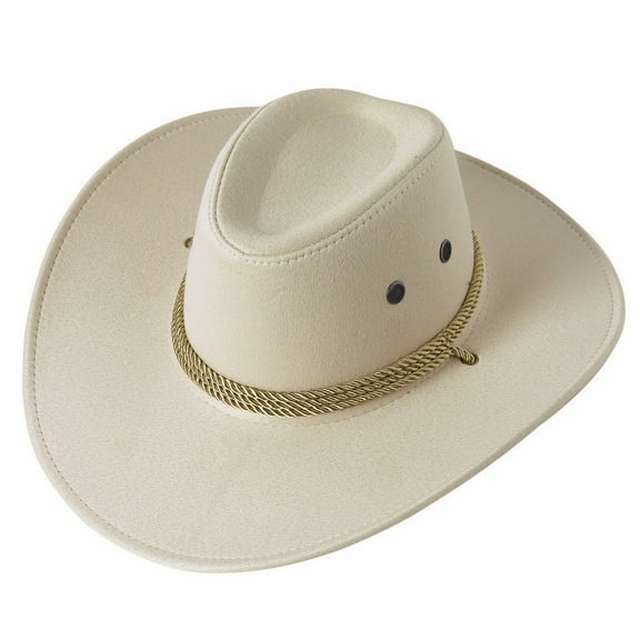 KALE Cowboy Hat Denim Western Retro Solid Color White