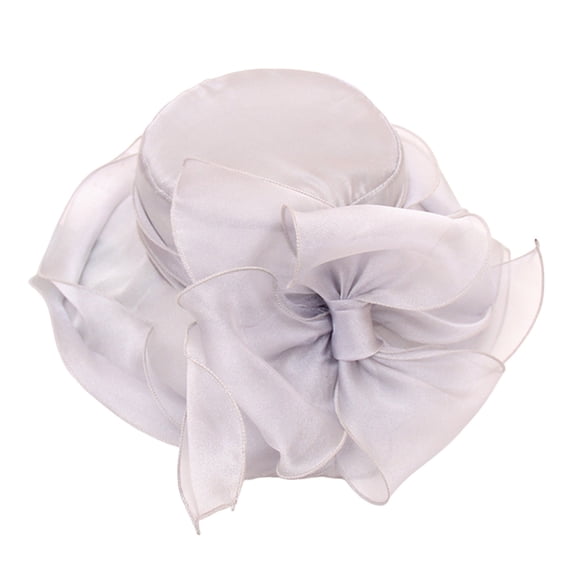 KALE Fedora Hat Floral Sheer Vintage Bridal Solid Color Gray