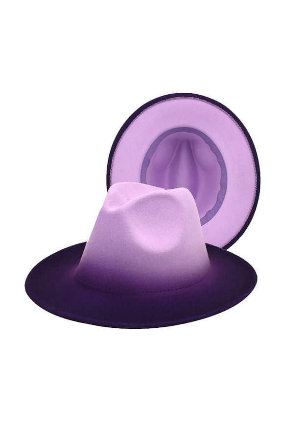 Fedora Hat Gradient Color Jazz Retro Outdoor Solid Color Purple