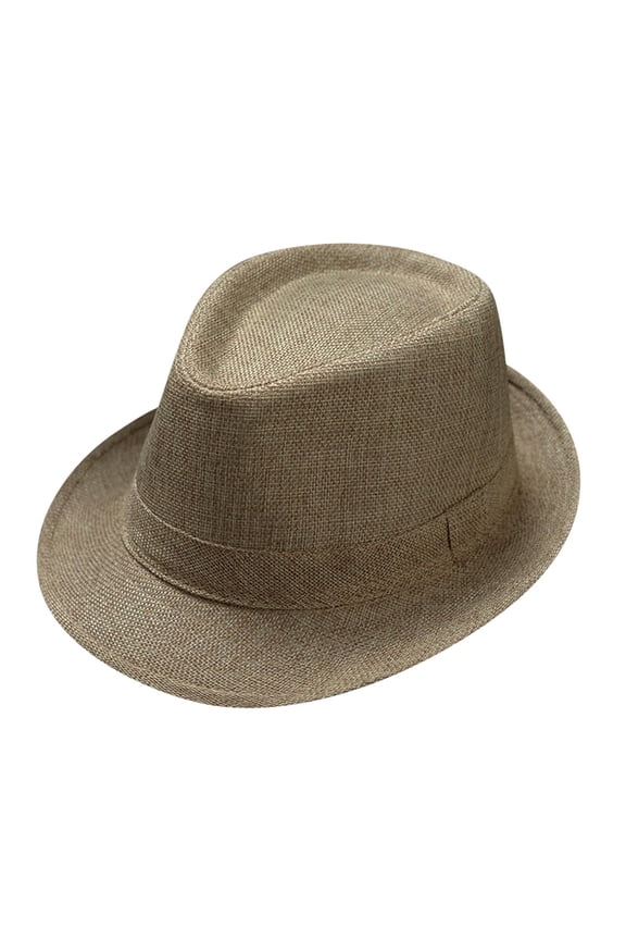 Fedora Hat Solid British Travel Shield Solid Color Khaki