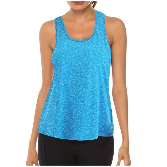 KALE Gym Tank Tops for Womens Women Workout Mesh Racerback Yoga Shirts Clothes Workout Tank Tops Blue
