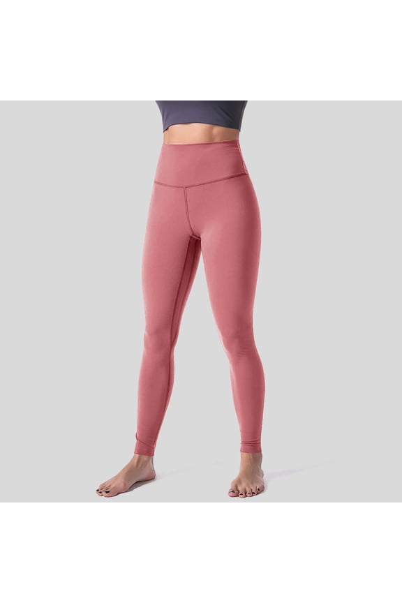 High Waisted Leggings for Women Tummy Control Plus Size Buttery Workout Leggings Solid Yoga Pants Tights Orange 1 Pc