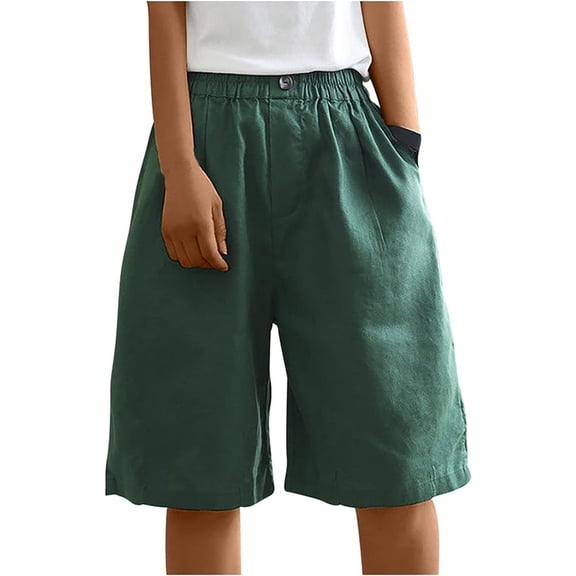 KALE High Waisted Shorts Women Loose Wear Comfortable Waist Slim Casual Sports Wide Leg Home Womens Short Green