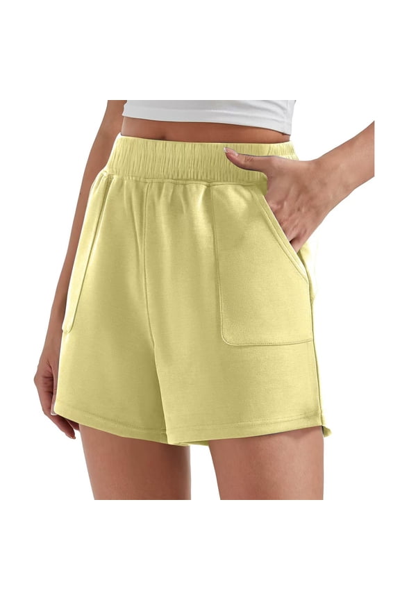 High Waisted Shorts Women Summer Korean Version Sports Loose Waist Slimming Versatile Outerwear Womens Short Yellow