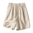 thumbnail image 1 of KALE High Waisted Shorts Women Summer Women's Loose Straight Barrel Waist Slim Womens Short Khaki, 1 of 9