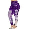 thumbnail image 1 of KALE Leggings for Women Printed Yoga Fitness Running Gym Stretch Sports Pants Trousers Yoga Pants Purple, 1 of 9