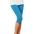 thumbnail image 1 of KALE Leggings for Women Stylish Fall And Winter Stretch Pleated Bottoms Tight Seven Minute Pants Women's Capris Pants Blue, 1 of 3