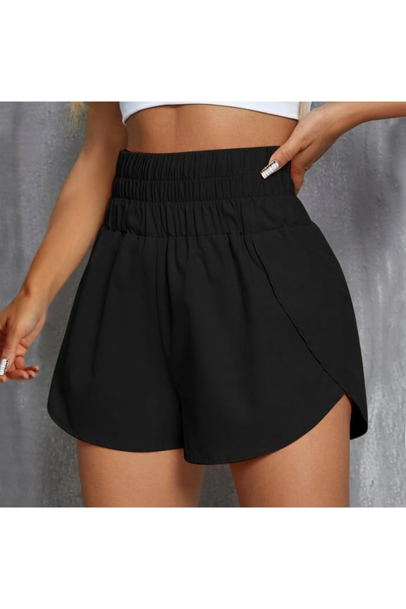 Shorts for Women Sport Gym Workout Shorts Summer Athletic Yoga Shorts Breathable Casual Pants Black 1 Pc