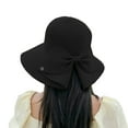 thumbnail image 1 of KALE Sun Hat Oversized Bow Beach Foldable Solid Color Black, 1 of 4