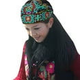 thumbnail image 1 of KALE Turban Mexican Embroidery Ethnic Cultural Head Scarf Black, 1 of 9