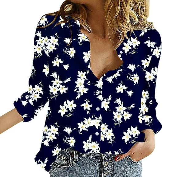 KALE V Neck Long Sleeve Shirts for Women Tops Blouses Casual Trendy Summer Spring Clothes 2025 Business Casual Tops Blue