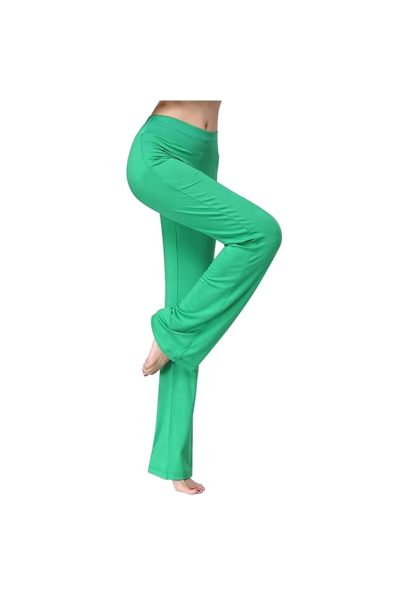 Yoga Pants for Women High Waisted Trousers 4 Way Stretch Squat Proof Outdoor Green