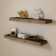 KALEFU Floating Shelves Rustic Natural Wood Wall Shelf Open Shelving