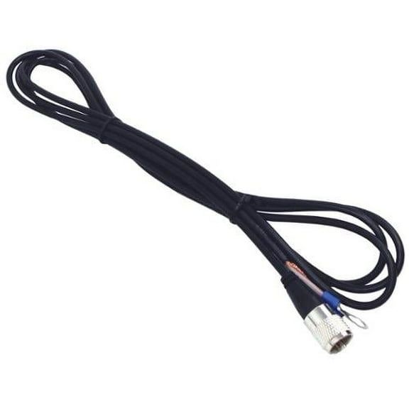 KALIBUR 9 FOOT BLACK RG58A/U - 95% SHIELDED COAX CABLE ASSEMBLY WITH A MOLDED PL259 CONNECTOR AND RING TERMINAL ENDS