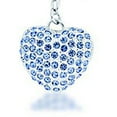 thumbnail image 1 of KALIFANO Sapphire Heart Keychain made with Swarovski Crystals, 1 of 1
