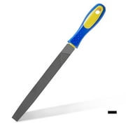 KALIM 8 Inch Flat Hand File with High Carbon Hardened Steel, Ergonomic Grip, Plastic Non-slip Handle