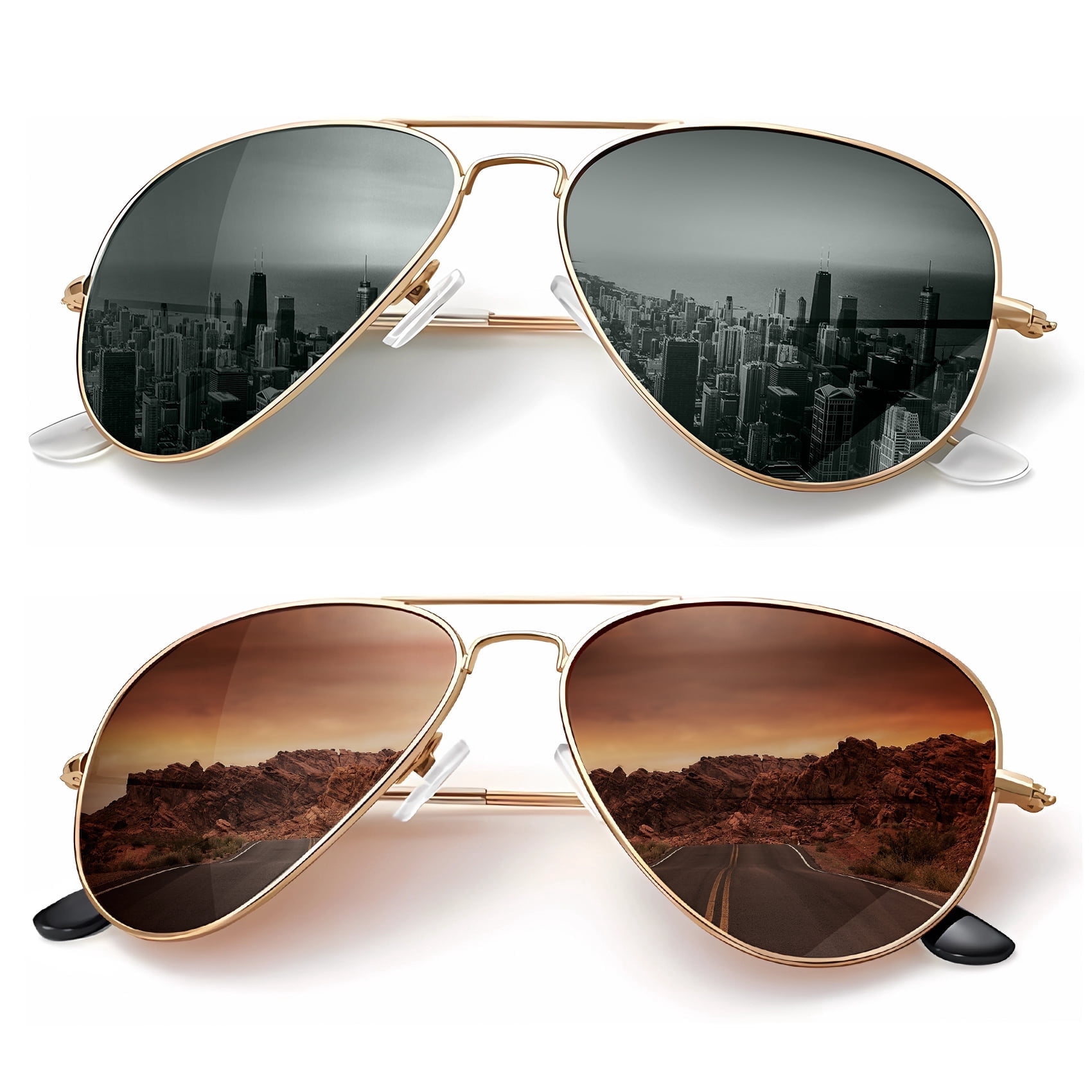 Classic Aviator Sunglasses Driving Sun glasses Polarized Lens UV Blocking Amazon.com: Outray Night Vision Polarized Aviator Sunglasses  main image 3