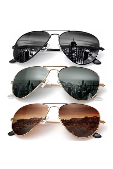 Unisex Aviator Sunglasses in Sunglasses - Walmart.com display picture 1