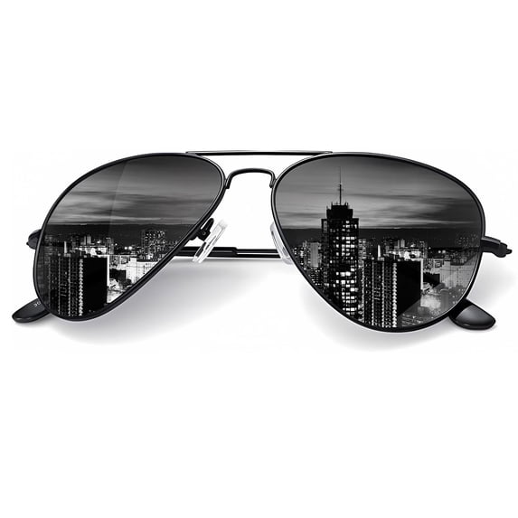 KALIYADI Sunglasses for Men Women Aviator Sun Glasses Polarized Lens UV400 Blocking-Black