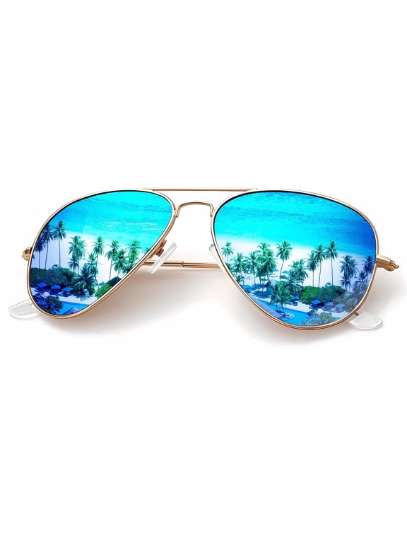 Sunglasses for Men Women Aviator Sun Glasses Polarized Lens UV400 Blocking-Blue