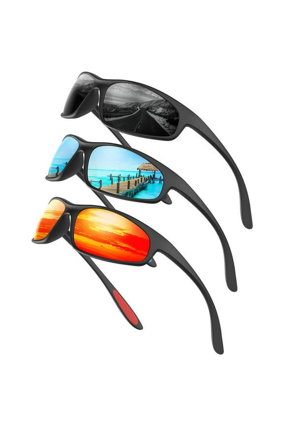 Mens-Sunglasses Polarized Sunglasses-Men Sports: Sport Sun Glasses for Running Cycling Fishing with UV Protection