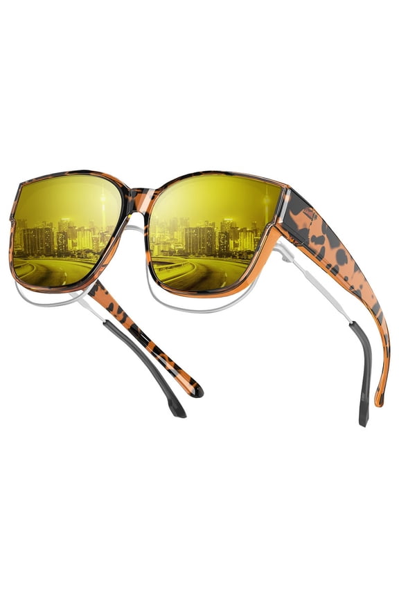 Night Driving Glasses for Men Women, Night Vision Glasses Fit Over Glasses Sunglasses Anti Glare Polarized HD