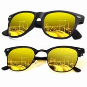 KALIYADI Night-Vision-Glasses for Men and Women Semi-Rimless Frame Anti Glare HD for Driving