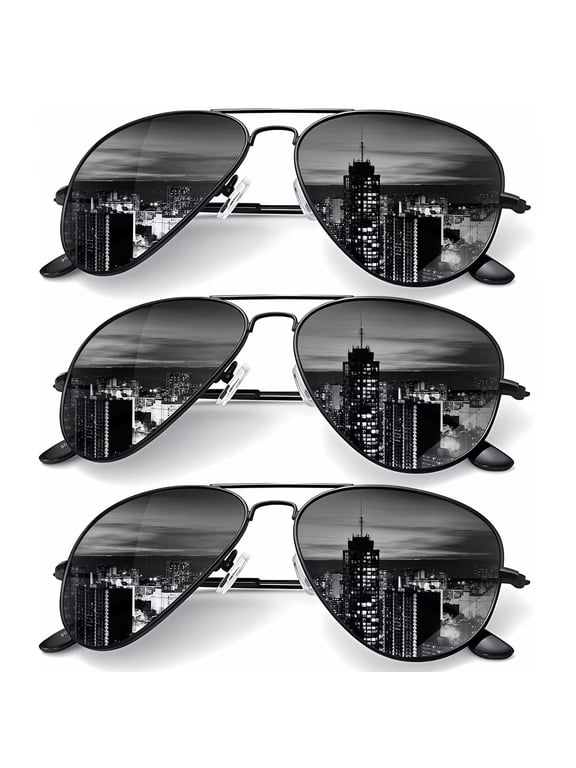 Sunglasses for Men Women Aviator Sun Glasses Polarized Lens UV400 Blocking-3 Pack