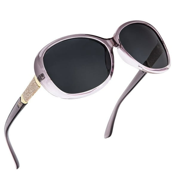 KALIYADI Polarized Oversized Sunglasses for Women Trendy Elegant Vintage Sunglasses with UV Protection and Studded Temples