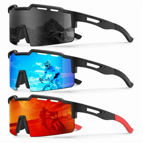 KALIYADI Polarized Sports-Sunglasses Men Cycling-Sunlasses: Lightweight Running Sun Glasses UV400 Protection Golf Fishing