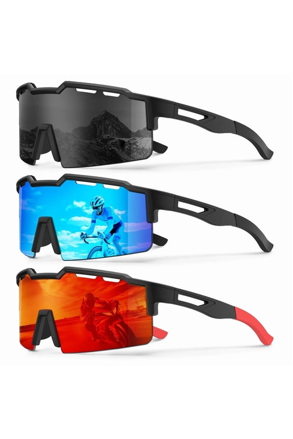 Polarized Sports-Sunglasses Men Cycling-Sunlasses: Lightweight Running Sun Glasses UV400 Protection Golf Fishing