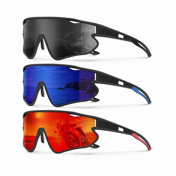 KALIYADI Polarized-Sunglasses Men Polarized Cycling-Sunglasses:Sports Sun Glasses for Running Cycling UV400 Protection