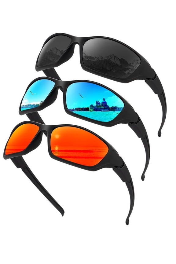 Polarized Sunglasses Men Sports Mens Sunglasses Women: Sun Glasses with UV400 Protection for Cycling Fishing Running
