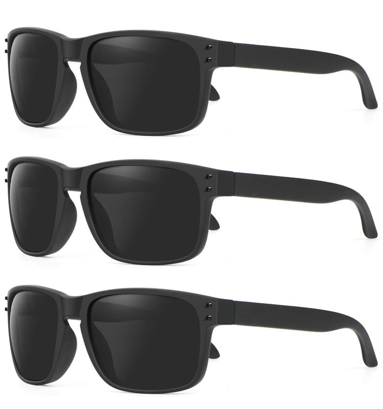 KALIYADI Polarized Sunglasses 3 Pack - Matte Black Frame UV  display picture 1