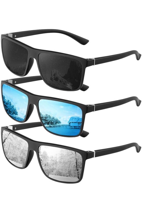 Polarized Sunglasses for Men and Women,Classic Square Sun Glasses with UV Protection for Driving Fishing