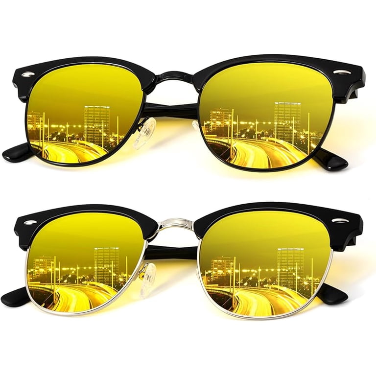 Polarized Sunglasses Semi-Rimless Driving UV Blocking Unisex Polarized Sunglasses Semi-Rimless Retro Driving UV Blocking  main image 3