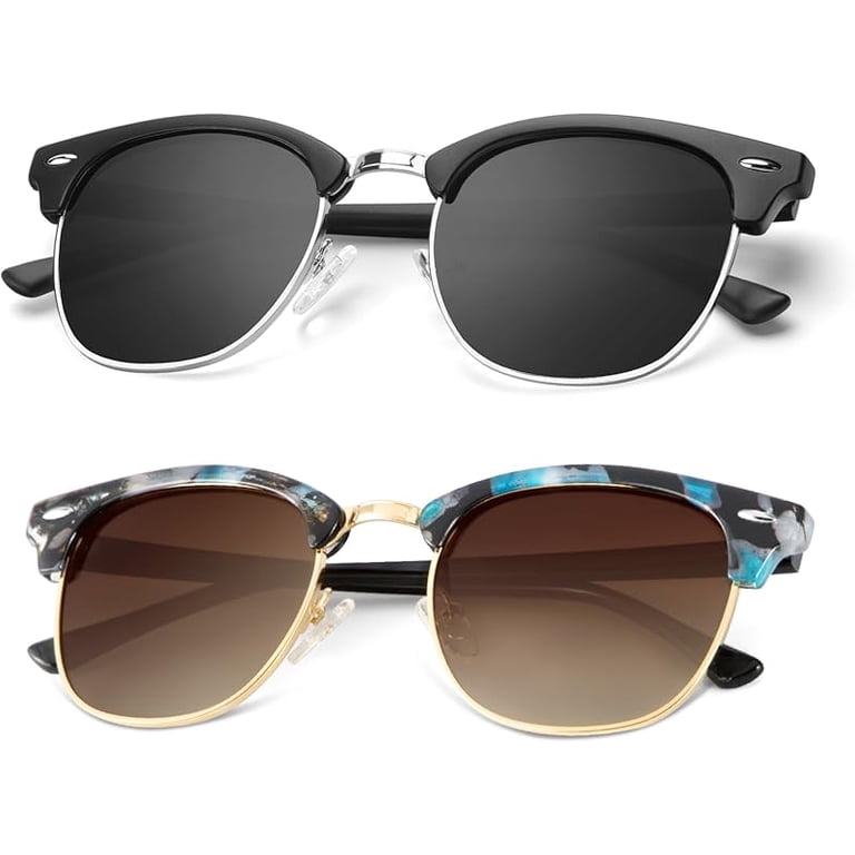 KALIYADI Polarized Sunglasses for Men and Women Semi-Rimless 