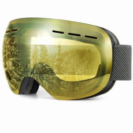 KALIYADI Ski Goggles for Men Women Youth, OTG Snow Goggles with Anti Fog and UV Protection Over Glasses Vlt 10%(Night Vision)