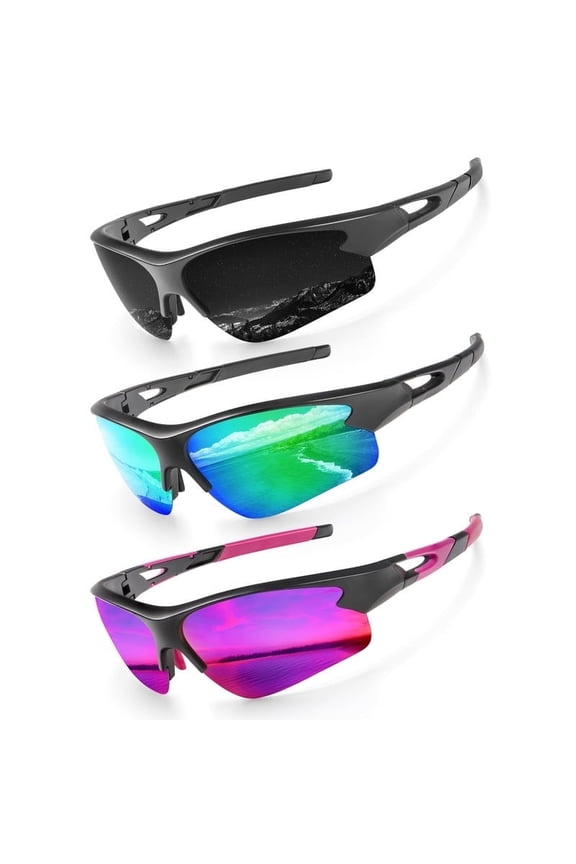 Sports Sunglasses for Men, Polarized Sun Glasses for Men Women Youth Baseball Softball with UV Protection